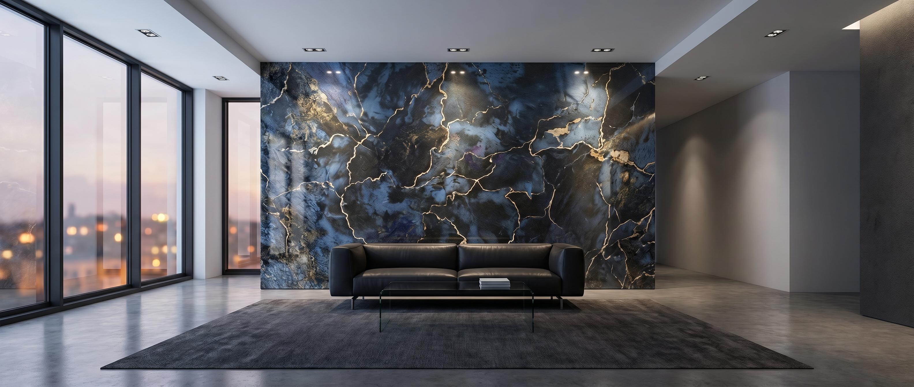 Blue Granite Statement Wall